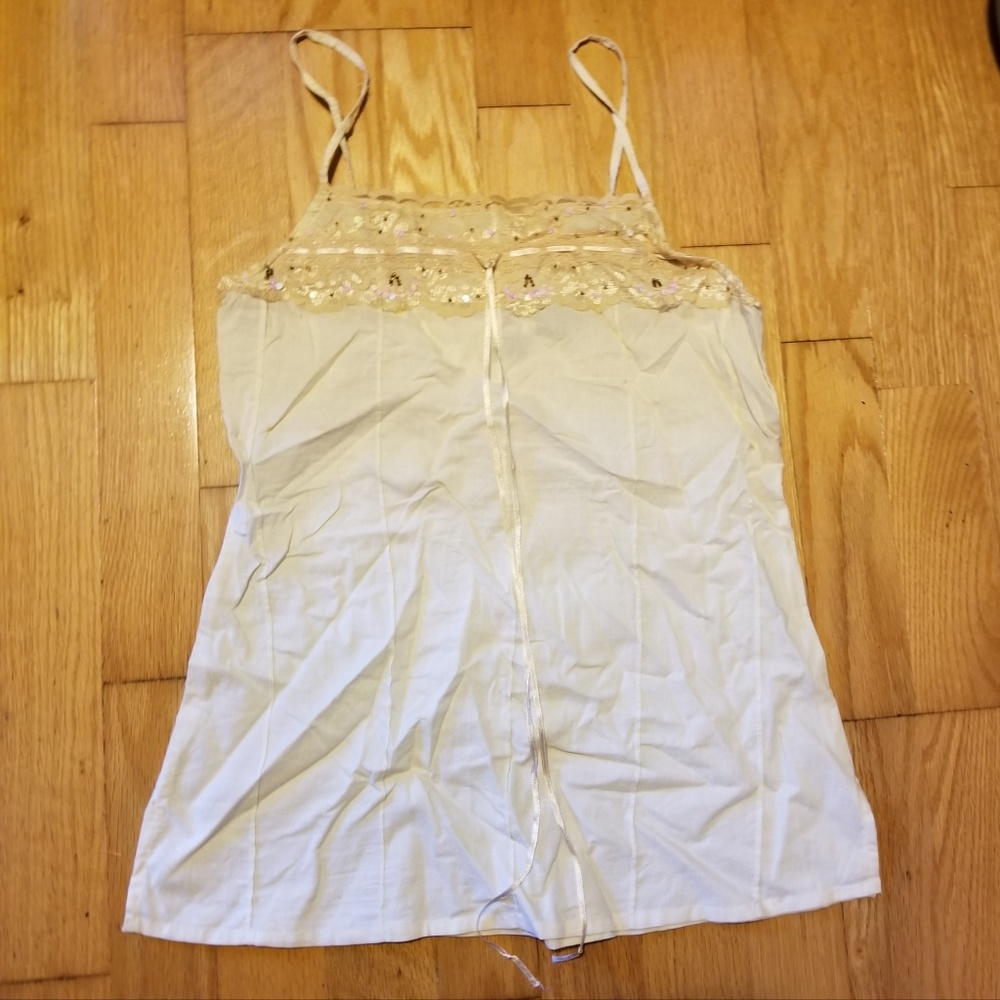 Dizzy Lizzy Boho Beaded Cotton Camisole Top